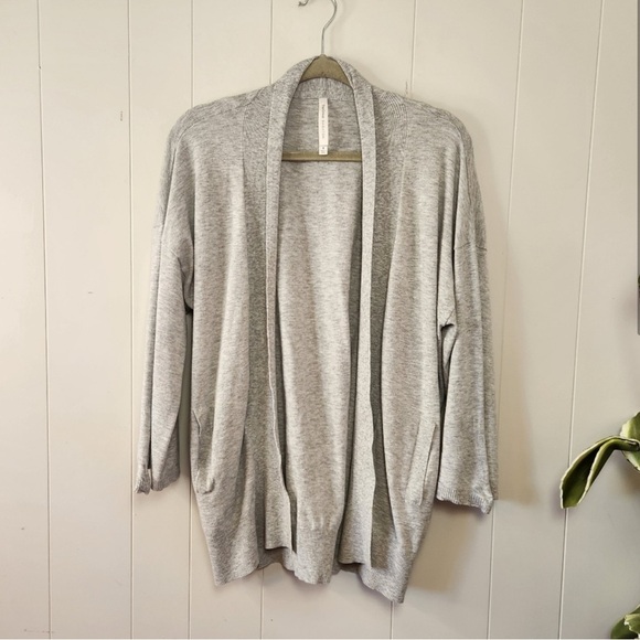 Aritzia Babaton Williams Gray Oversized Cardigan Sweater Open Front Flare Wide - Picture 2 of 10